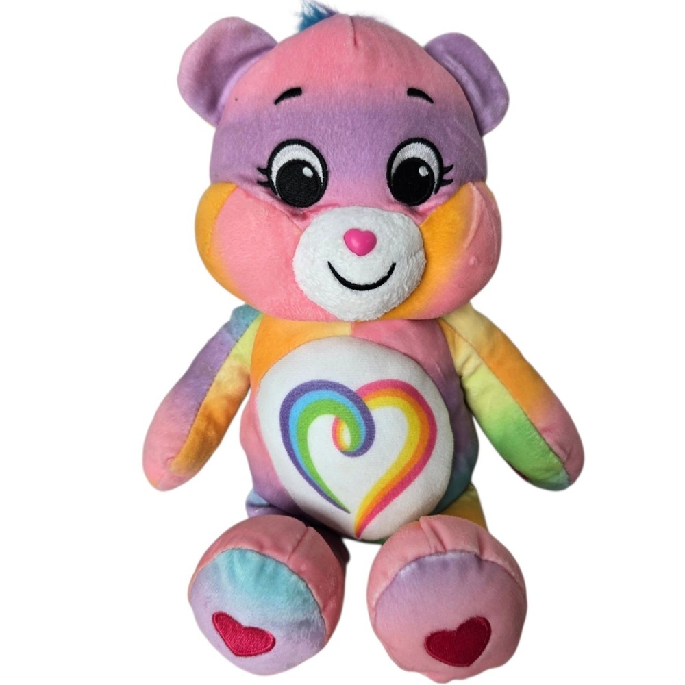 Basic Fun Togetherness Bear Care Bears Plush 12" Rainbow Heart Retro Nostalgia